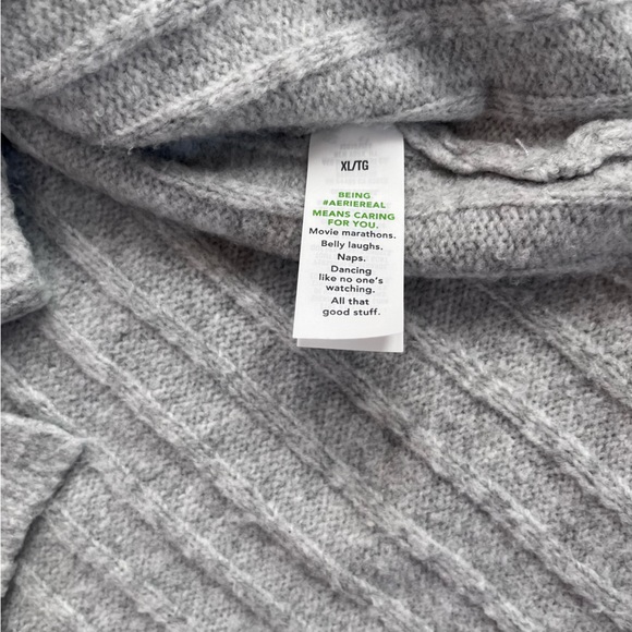 Aerie unREAL Ribbed Button-Down Cardigan | Heather Gray XL - Oversized Cozy Knit - Picture 15 of 15